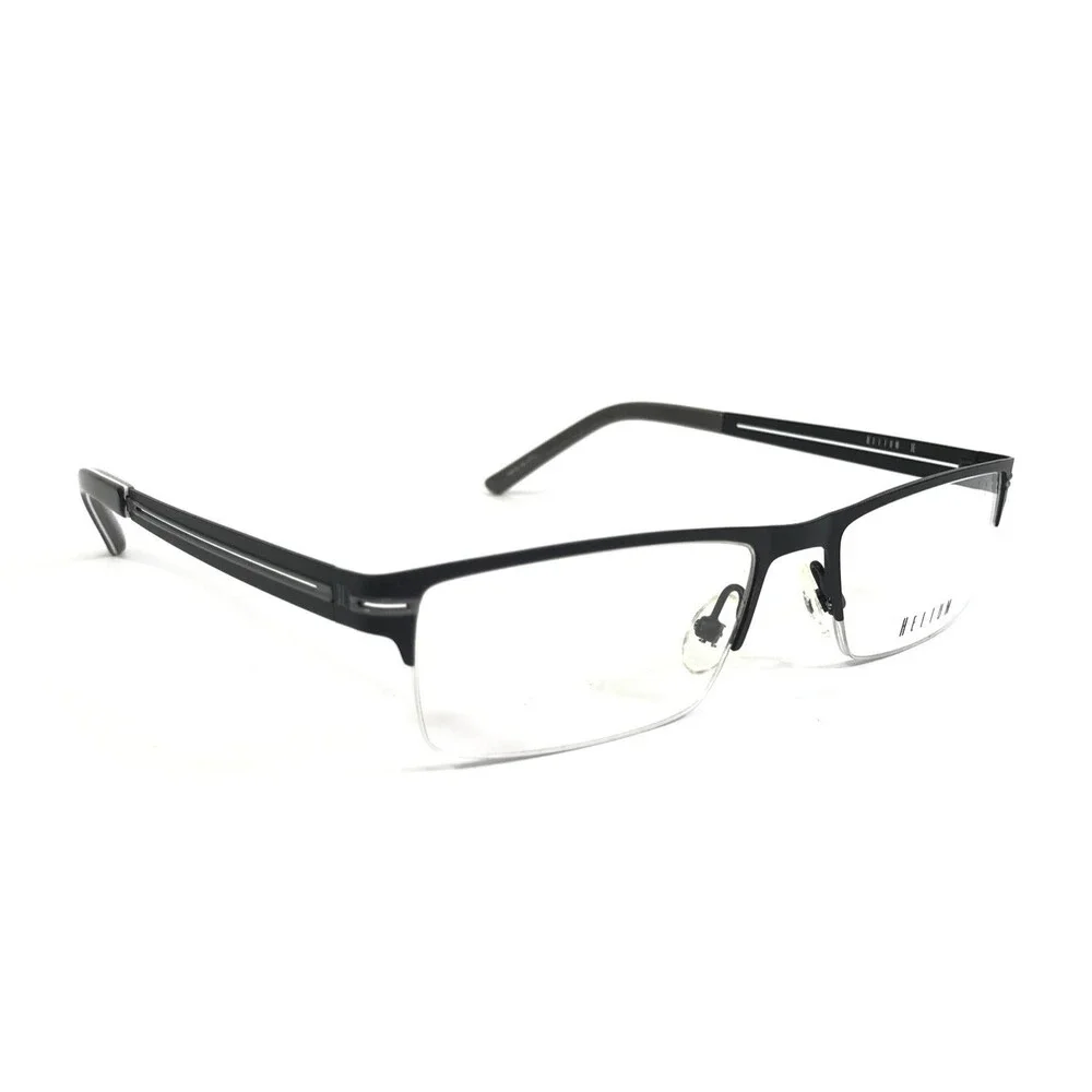 Helium Eyeglasses Frames 4289 MBK Matte Black Rectangle Half Rim 52-17-145